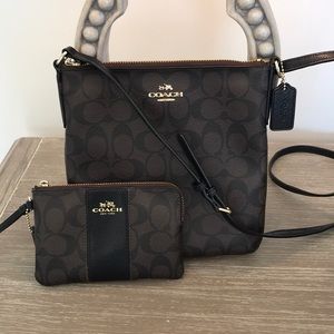 Coach crossbody bag/ matching wristlet wallet